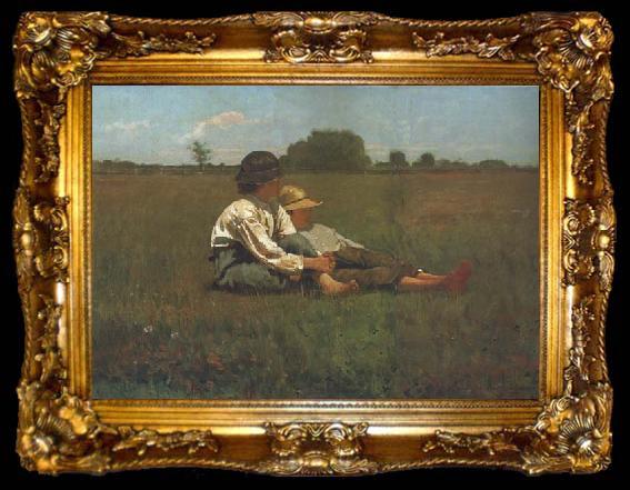 framed  Winslow Homer Boys in a Pasture (mk44), ta009-2